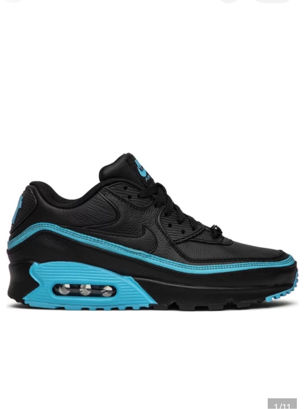 Nike Air Max 90 Undefeated Black/Blue Fury Sneakers Size 8.5 Men/10 Women